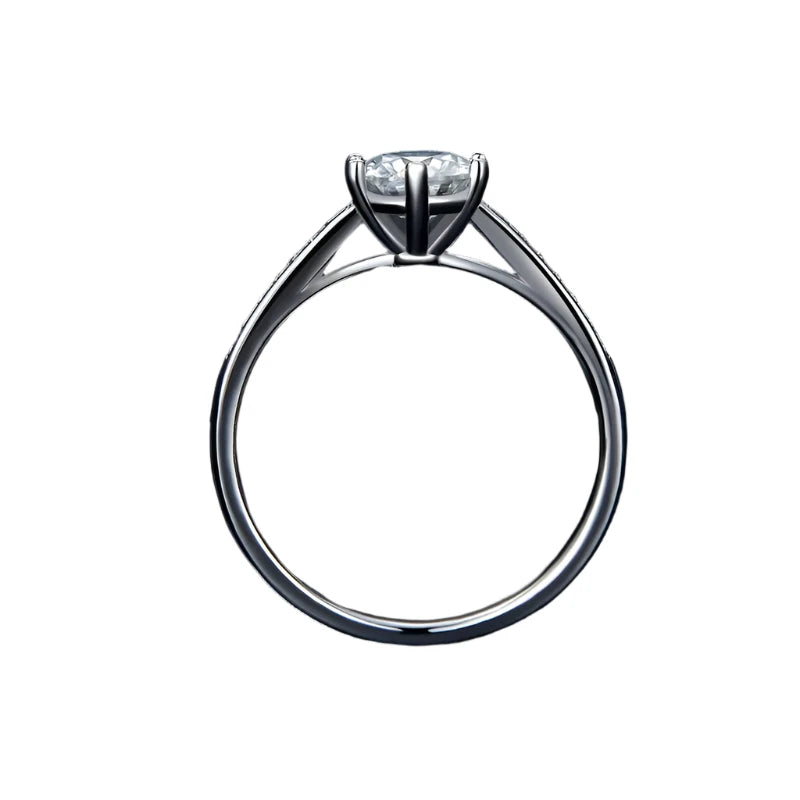 Moissanite Diamond 6-Prong Solitaire  Ring