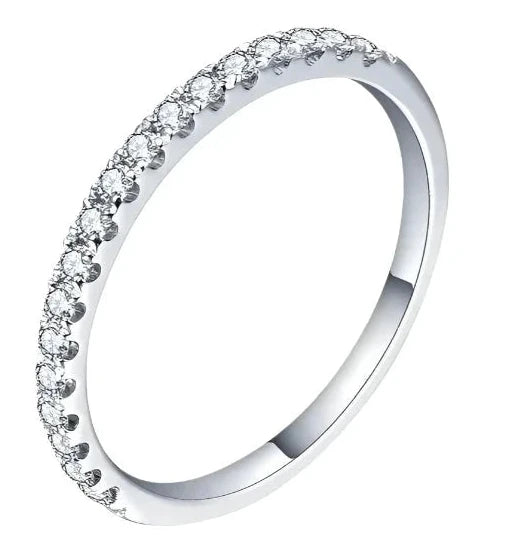 Moissanite Diamond 18K Gold Plated Eternity Ring