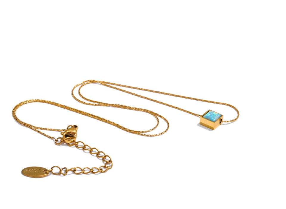 Natural Opal Gold Plated Necklace