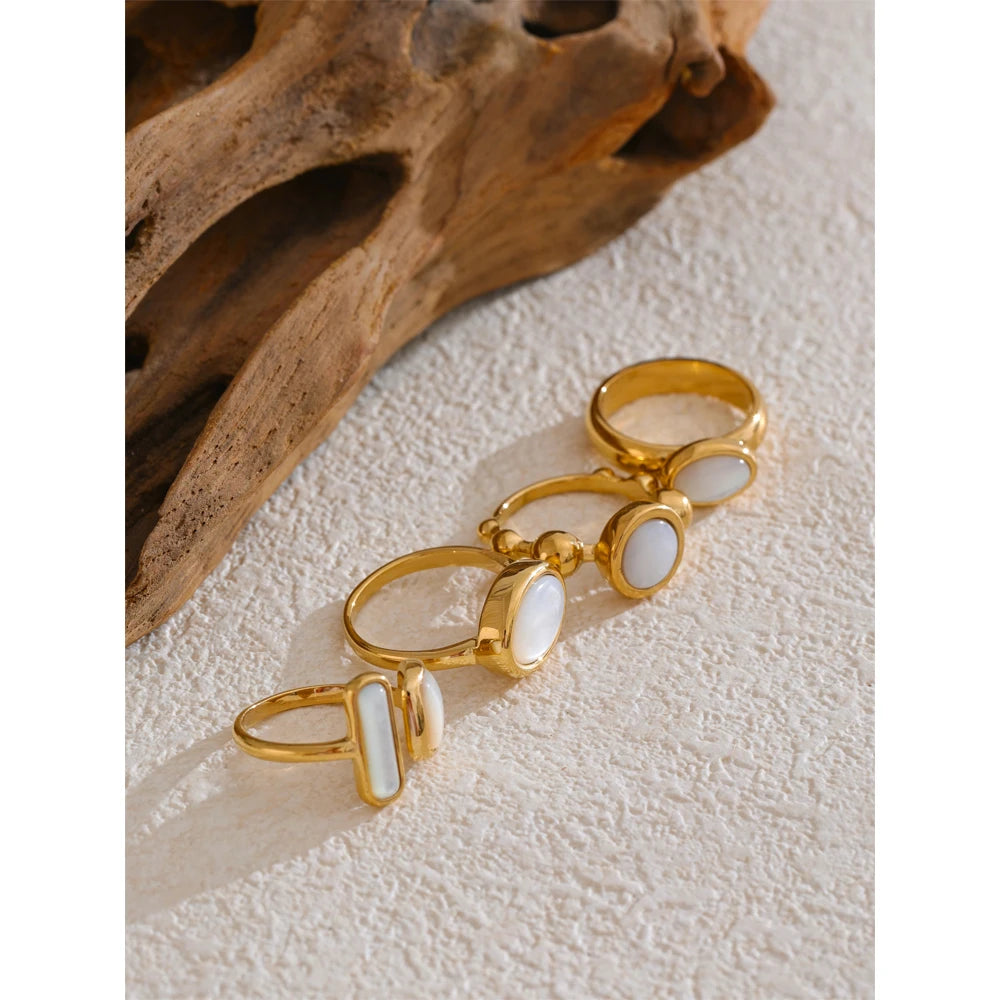 Natural Shell Gold Plated Ring