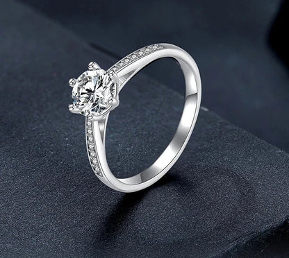 Moissanite Diamond 6-Prong Solitaire  Ring