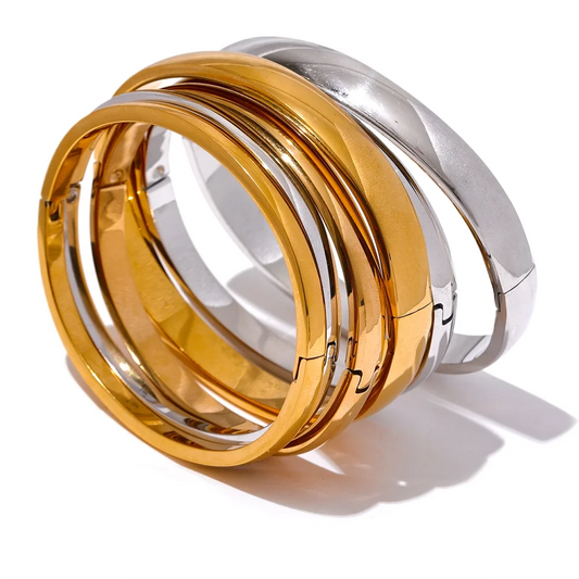 Gold Plated Polished Bangle Bracelet