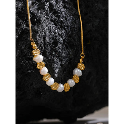 Freshwater Pearl Gold Necklace/Bracelet