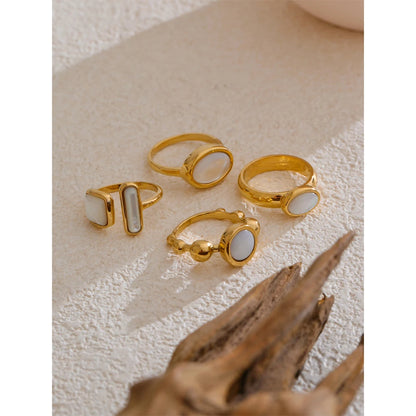 Natural Shell Gold Plated Ring