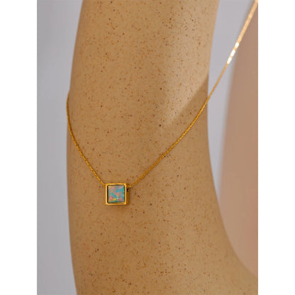 Natural Opal Gold Plated Necklace