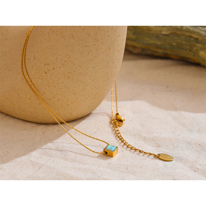 Natural Opal Gold Plated Necklace