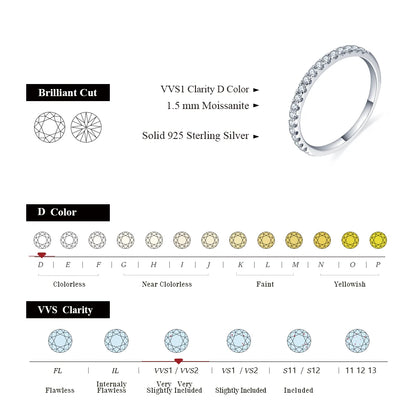 Moissanite Diamond 18K Gold Plated Eternity Ring