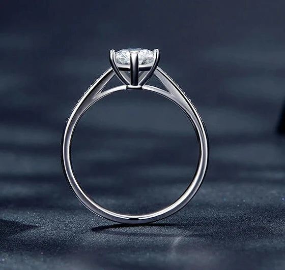 Moissanite Diamond 6-Prong Solitaire  Ring